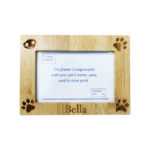 Paw Print Picture Frame - Bamboo